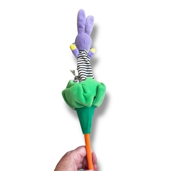 RARE Vintage Manhattan Toy Company Lollipuppet Bunny Rabbit Flower Pop Up Stick - Picture 5 of 9